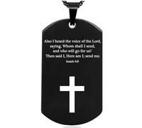 DOMYUHAO Faith Cross Necklace for Men Women - Christian Bible Verse Stainless Steel Pendant with Laser Engraved Scripture, Inspirational Religious Jewelry Gift for Baptism, ful spiritual gift, One