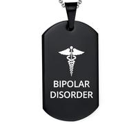 DOMYUHAO Medical Alert Dog Tag Necklace,SOS Emergency Health Life Alert ID Engraved Chain Pendant For Men Women, One Size, Stainless Steel, No Gemstone