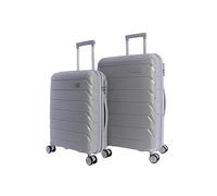 DON ALGODON Cabin Travel Suitcase 55 x 40 x 20 - Heavy Duty Cabin Suitcase with 4 360° Wheels and Lock, Grey, Set Cabina + Mediana, Cabin + Medium Set