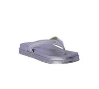 DON ALGODON Licia Women's Summer Flip Flops Sandals for Beach, Pool and Walking, metallic silver, 6 UK
