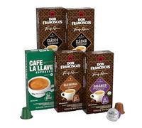 Don Francisco's and Cafe La Llave Espresso Capsules Assortment Pack of 50 Recyclable Aluminium Espresso Capsules Compatible with Nespresso Original Line Brewers