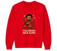 Don It Christmas Jumper, Yule Never Walk Alone Graphic Print, Burgundy Unisex Sweatshirt, Long Sleeve (UK, Alpha, L, Regular, Regular, Red)