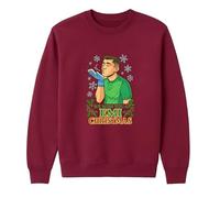 Don It Festive Funny Christmas Jumper - Emi Martinez - Aston Villa We Wish you an Emi Christmas - Long Sleeve, Claret Jumper (UK, Alpha, XXL, Regular, Regular)