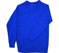 DON Last Man Stands Plain V Neck Full Sleeve Jumper Royal Blue Adult Large