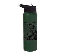 Don Quijote The Impossible Dream Woodcut Black Print Stainless Steel Insulated Water Bottle