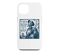 Don Quijote The Impossible Dream Woodcut Navy Print Case for iPhone 13