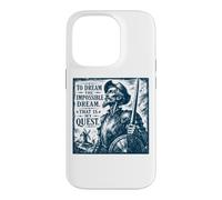 Don Quijote The Impossible Dream Woodcut Navy Print Case for iPhone 14 Pro