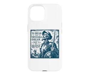 Don Quijote The Impossible Dream Woodcut Navy Print Case for iPhone 15