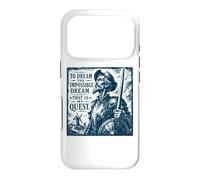 Don Quijote The Impossible Dream Woodcut Navy Print Case for iPhone 17 Pro