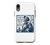 Don Quijote The Impossible Dream Woodcut Navy Print Case for iPhone XR