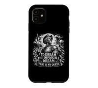 Don Quijote The Impossible Dream Woodcut White Print Case for iPhone 11