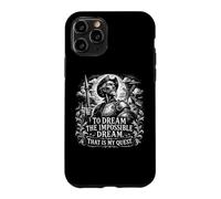 Don Quijote The Impossible Dream Woodcut White Print Case for iPhone 11 Pro