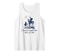 Don Quixote to Dream Impossible That is My Quest Navy Print Tank Top