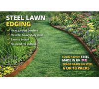 Don Steel Corten Steel Lawn Edging 100 mm High (1 Set / 6 Pcs) Made In Uk