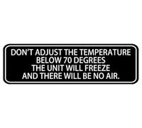 Don T Adjust The Temperature Below 70 Degrees Acrylic Sign For Office Door Wall Home And Business, Easy To Mount Informative Plastic Sign With Symbols Retro Metal Tin Sign 8X12 Inches