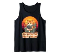 Don’t Bother Me Right Meow Reading Cat Meme Tank Top