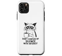 Don’t Confuse My Silence With Interest, Office Cat Coffee Case for iPhone 11 Pro Max