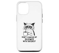 Don’t Confuse My Silence With Interest, Office Cat Coffee Case for iPhone 12/12 Pro