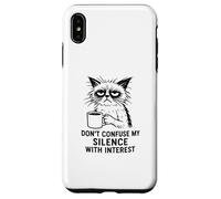 Don’t Confuse My Silence With Interest, Office Cat Coffee Case for iPhone XS Max