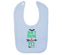 Don’t Drink and Fly Halloween Statement Cotton Baby bib - Pastel Blue