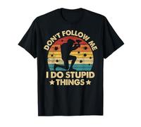Don’t Follow Me I Do Stupid Things Retro Paintball Design T-Shirt