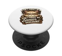 Don’t Forget My Senior Discount Funny Birthday Cranky Cat PopSockets Adhesive PopGrip