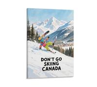 Don T Go Skiing Canada Vintage Travel Posters 24x36inch(60x90cm) Wall Decor Painting Canvas Wall Art Living Room Poster Bedroom