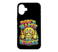 Don’t Happy Be Worry Retro Funny Sarcastic Mood Quote Case for iPhone 16 Plus