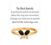 Don’t Let The Hard Days Win Black Butterfly Ring, Personalized Trendy Inspirational Rings for Women, Cute Butterfly Promise Ring, Jewelry Gifts for Women (7)