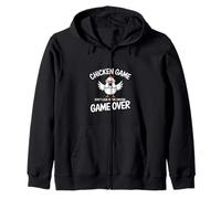 Don’t Look at the Chicken Funny Barnyard Challenge Design Zip Hoodie