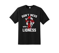Don’t Mess with A Lioness Girls T-Shirt - Strong & Confident Little Lionesses Tee | Inspirational Empowerment Top | Unisex Top 100% Cotton Gift for Women and Kids Black