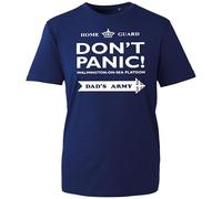 Don’t Panic Dad’s Army Graphic Tee - Humorous Home Guard Theme for TV Comedy Enthusiasts (Navy, XL Years)