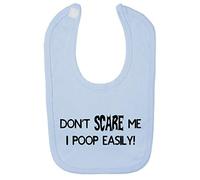 Don’t Scare Me I Poop Easily Halloween Cotton Baby bib - Pastel Blue