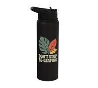 Don’t Stop Be-leafing Gardening Funny Leaf Pun Stainless Steel Insulated Water Bottle