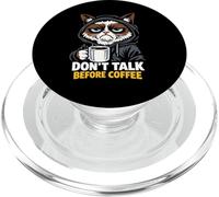 "Don’t Talk Before Coffee", Cat, Funny Morning Mood PopSockets PopGrip for MagSafe