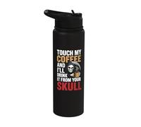Don’t Touch My Coffee Grim Reaper Funny Office Humor Stainless Steel Insulated Water Bottle