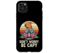 Don"t Worry Be Capy Funny Capybara Love Yoga Summer Retro Case for iPhone 11 Pro Max