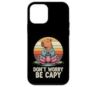 Don"t Worry Be Capy Funny Capybara Love Yoga Summer Retro Case for iPhone 12 mini