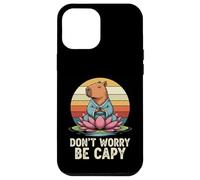 Don"t Worry Be Capy Funny Capybara Love Yoga Summer Retro Case for iPhone 12 Pro Max