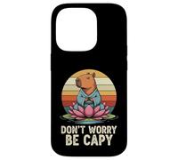 Don"t Worry Be Capy Funny Capybara Love Yoga Summer Retro Case for iPhone 14 Pro