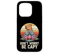 Don"t Worry Be Capy Funny Capybara Love Yoga Summer Retro Case for iPhone 15 Pro
