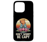 Don"t Worry Be Capy Funny Capybara Love Yoga Summer Retro Case for iPhone 15 Pro Max
