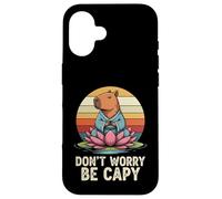 Don"t Worry Be Capy Funny Capybara Love Yoga Summer Retro Case for iPhone 16