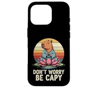 Don"t Worry Be Capy Funny Capybara Love Yoga Summer Retro Case for iPhone 16 Pro