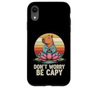 Don"t Worry Be Capy Funny Capybara Love Yoga Summer Retro Case for iPhone XR