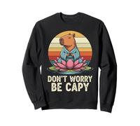 Don"t Worry Be Capy Funny Capybara Love Yoga Summer Retro Sweatshirt