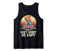 Don"t Worry Be Capy Funny Capybara Love Yoga Summer Retro Tank Top