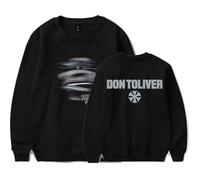 Don Toliver HARDSTONE Psycho Promise Land Crew Neck Sweater Clothes Casual Tops Crew Neck Sweatshirts (BLACK,L)