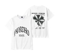 Don Toliver Merch Psycho Tour Emblem Europe 2025 Tee T-Shirt Unisex Album Short Sleeve Jumpers Streetwear (White,M)