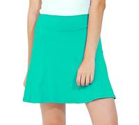 Dona Jo Ultimate Women's Active Performance Dri Fit Skirt - A-line Tennis and Golf Skort w/Shorts & Pockets for Sports, Sereia, L